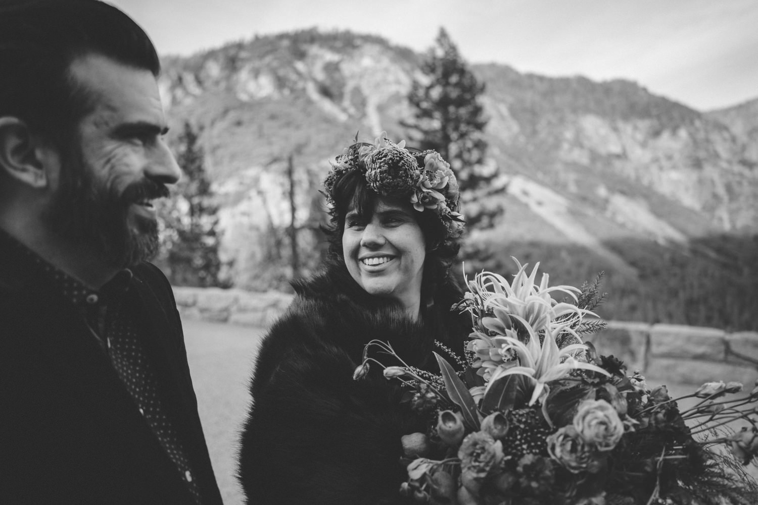 yosemite couple smiling