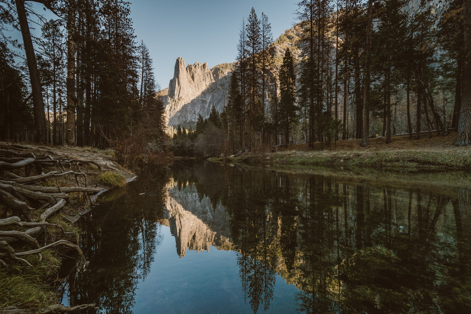 reflections sunset yosemite valley