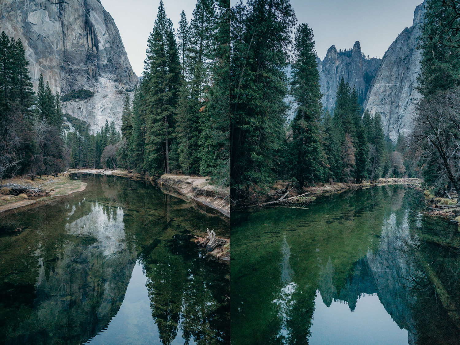 yosemite reflection sunset engagement session